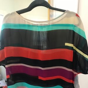 Guess Colorful Striped Sheer Top